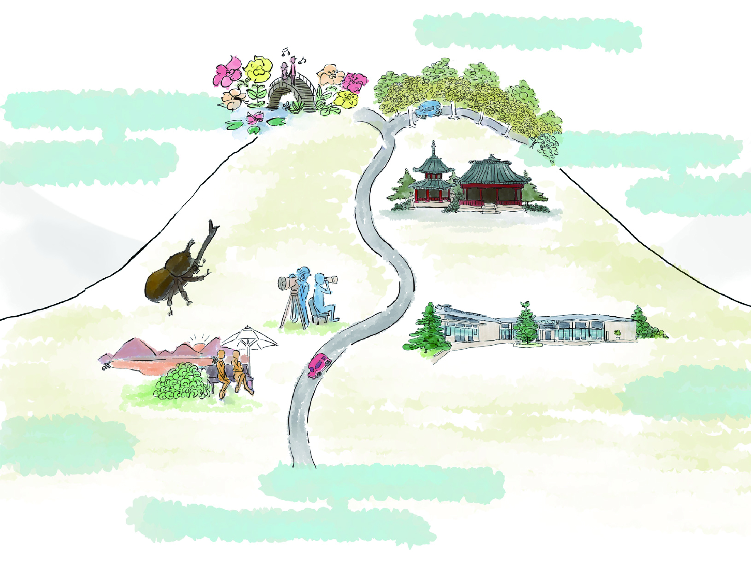 比叡山のイラスト
